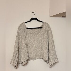 Free People Size Large Good Day Cropped Pullover Sweater